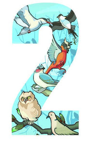 Birds Design 17cm Wheelie Bin Number - wheeliebinnumbers.net