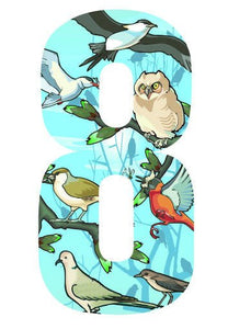 Birds Design 17cm Wheelie Bin Number - wheeliebinnumbers.net