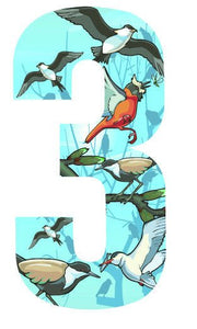 Birds Design 17cm Wheelie Bin Number - wheeliebinnumbers.net