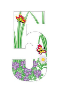 Butterfly Design 17cm Wheelie Bin Number - wheeliebinnumbers.net