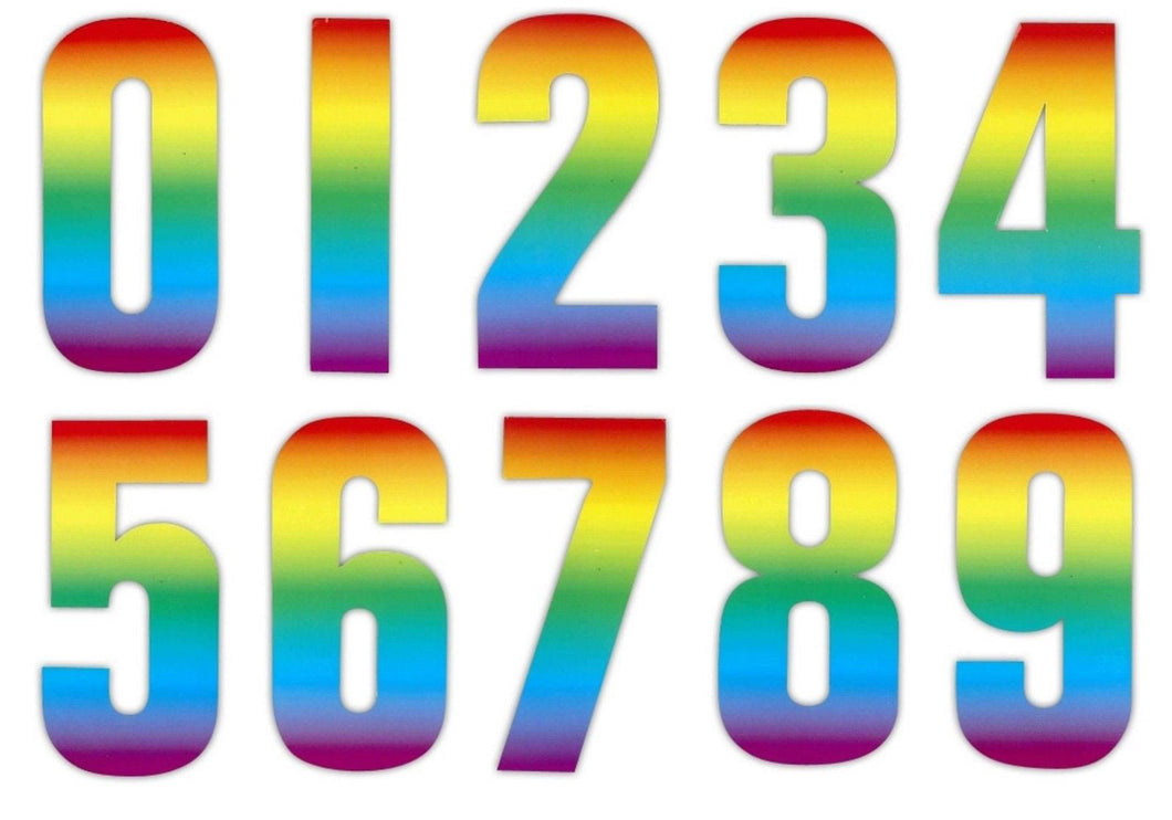 Rainbow Design 17cm Wheelie Bin Number - wheeliebinnumbers.net