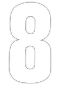 White Design 17cm Wheelie Bin Number - wheeliebinnumbers.net