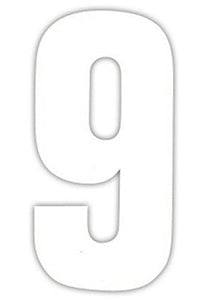 White Design 17cm Wheelie Bin Number - wheeliebinnumbers.net